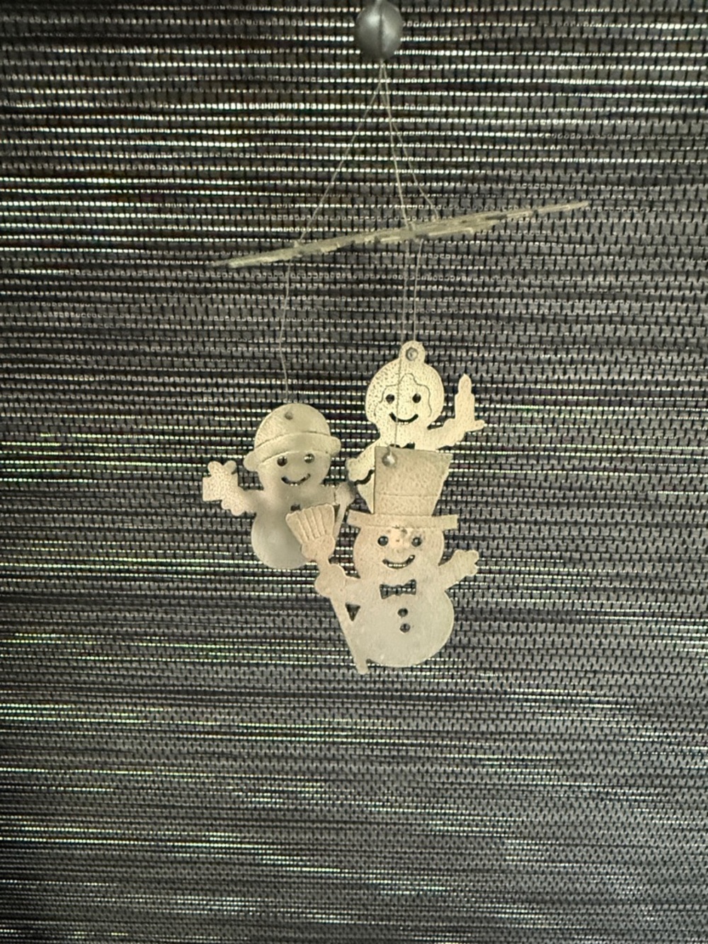 Hallmark Silver Snowman & Gingerbread Hanging Ornament Mobile
